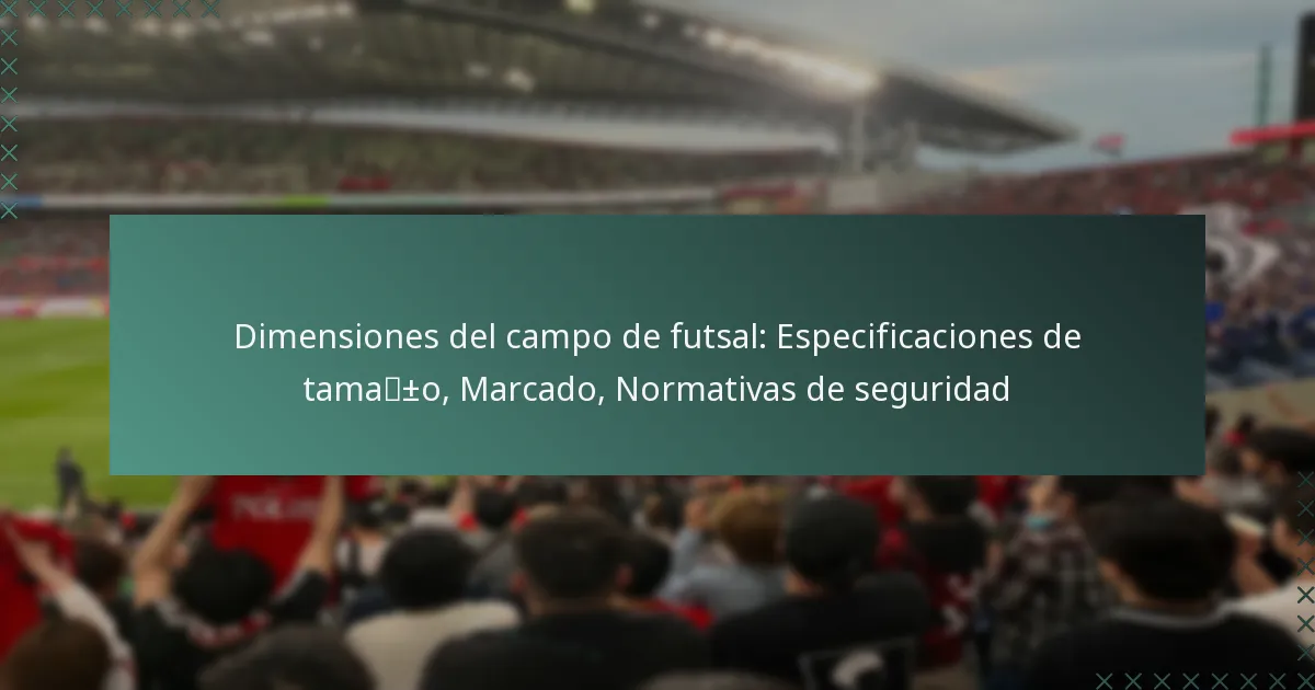 Dimensiones del campo de futsal: Especificaciones de tamaño, Marcado, Normativas de seguridad