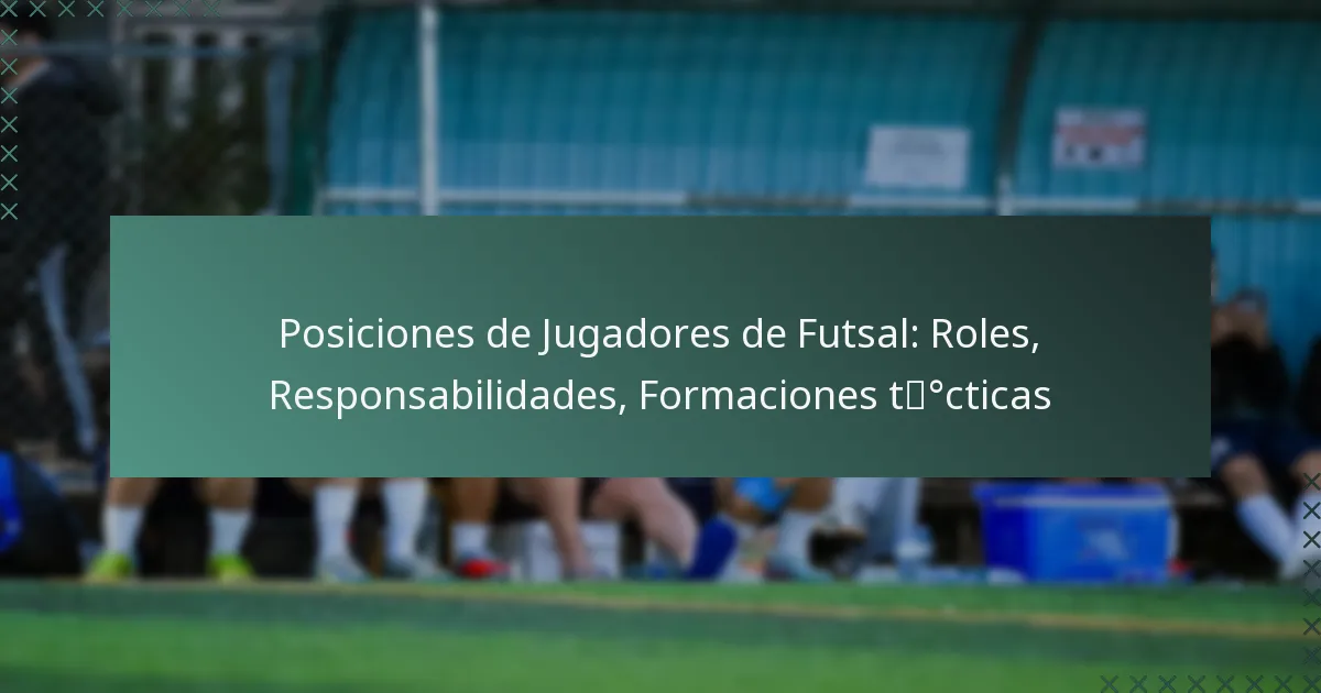 Posiciones de Jugadores de Futsal: Roles, Responsabilidades, Formaciones tácticas
